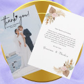 独自のシックなエレガントスクリプト写真の結婚作成 サンキューカード