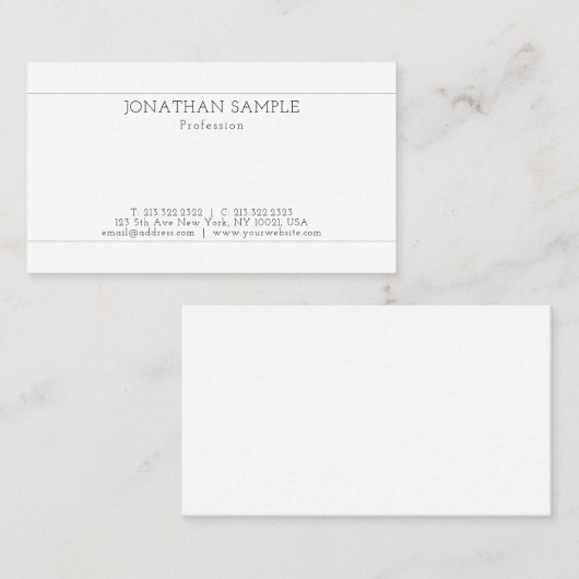 独自のシックなモダンテンプレートミニマルの作成 名刺 (正面/裏面)