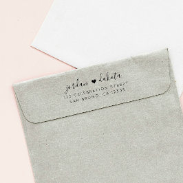 独自のシックな赤結婚差出人住所を作成 セルフインキングスタンプ