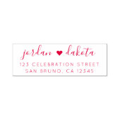 独自のシックな赤結婚差出人住所を作成 セルフインキングスタンプ (デザイン)