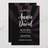 独自のシャドウストライプの結婚作成 招待状 (正面/裏面)