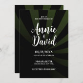 独自のシャドウストライプの結婚作成 招待状 (正面/裏面)