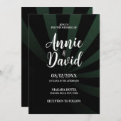 独自のシャドウストライプの結婚作成 招待状 (正面/裏面)