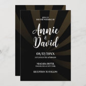 独自のシャドウストライプの結婚作成 招待状 (正面/裏面)