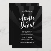 独自のシャドウストライプの結婚作成 招待状 (正面/裏面)