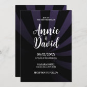 独自のシャドウストライプの結婚作成 招待状 (正面/裏面)