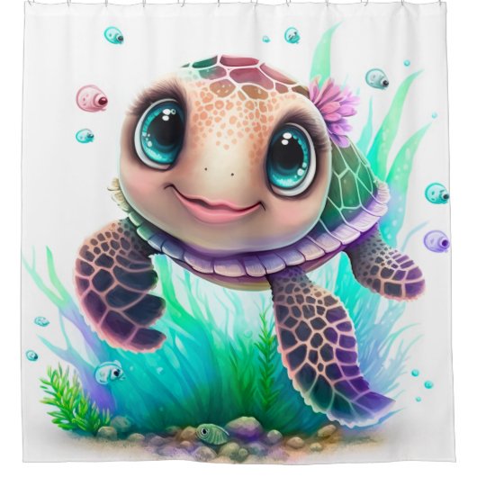 独自のシャワーカーテンを海亀で作成 シャワーカーテン (正面)
