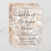 独自のシャンパンの結晶を結婚作成 招待状 (正面/裏面)