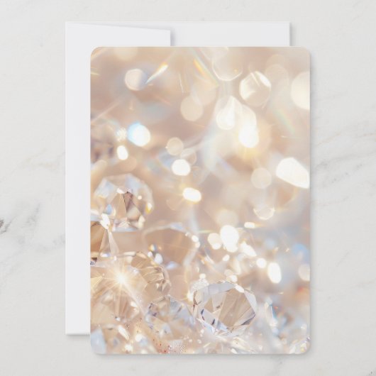 独自のシャンパンの結晶を結婚作成 招待状 (裏面)