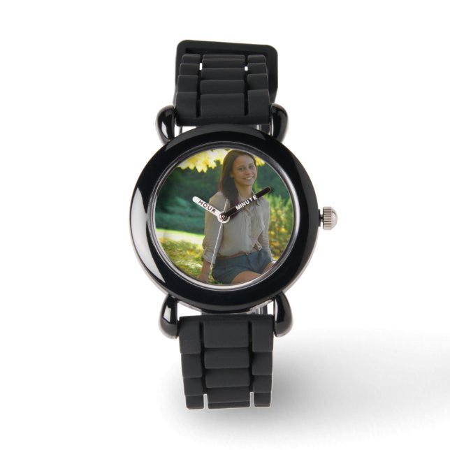 独自のシルバーカスタムグリッターウォッチを作成 腕時計 (正面)