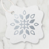 独自のシルバーフォイルのスノーフレーク花びらを作成 フェイバータグ (正面)