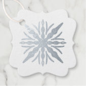 独自のシルバーフォイルの氷柱のスノーフレークを作成 フェイバータグ (正面)