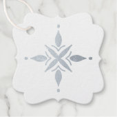 独自のシルバーフォイルフローラスノーフレークを作成 フェイバータグ (正面)