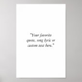 独自のシンプルモダンカスタム引用文の作成 ポスター (正面)