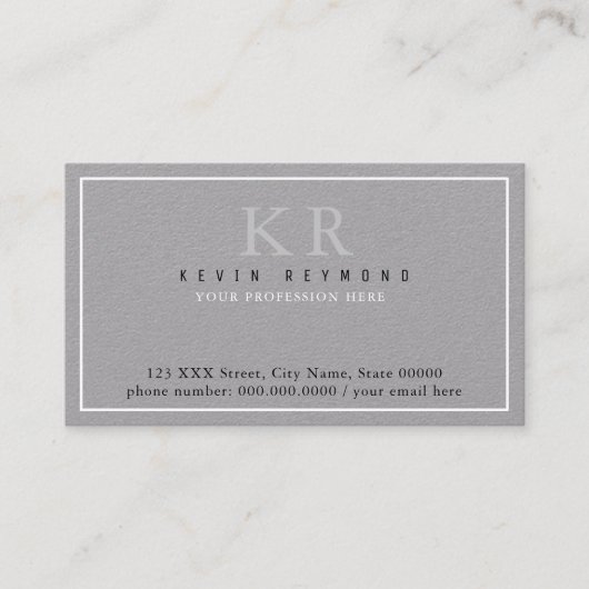 独自のシンプル基本的なグレープレゼンテーション 名刺 (正面)