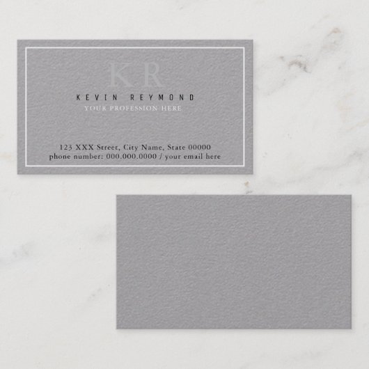 独自のシンプル基本的なグレープレゼンテーション 名刺 (正面/裏面)