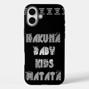 独自のジェットブラックベビーキッズHakuna Matataを作成 iPhone 16 Plusケース