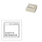 独自のジオメトリックモダン元ライブラリ名を作成する ラバースタンプ (押印)