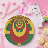 独自のジャマイカラスタカラー赤金ゴールド緑の作成 ペーパープレート (パーティー)