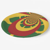 独自のジャマイカラスタカラー赤金ゴールド緑の作成 ペーパープレート (アングル)