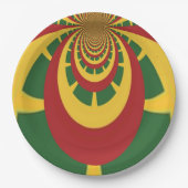 独自のジャマイカラスタカラー赤金ゴールド緑の作成 ペーパープレート (正面)