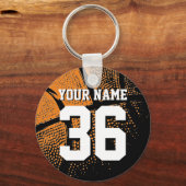独自のジャージー番号を持つバスケットボールキーチェーン キーホルダー (正面)