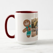 独自のジンジャーブレッド家族のクリスマスフォトを作成 マグカップ (左)