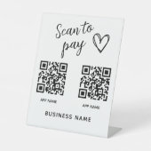 独自のスキャンを作成してQRコードのビジネス名を支払う 台座サイン (正面)