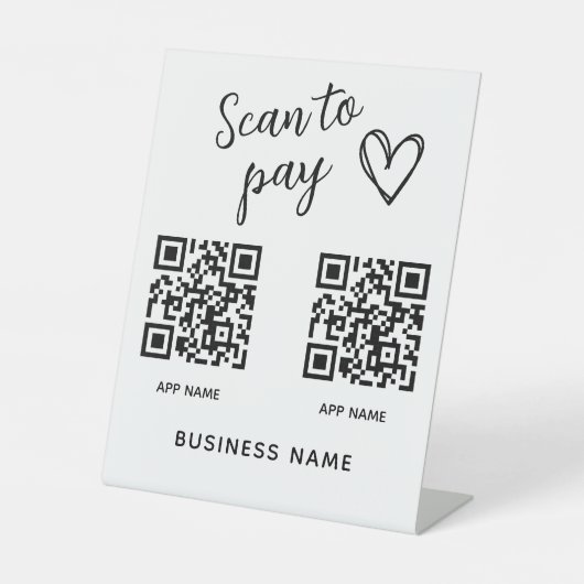 独自のスキャンを作成してQRコードのビジネス名を支払う 台座サイン (正面)
