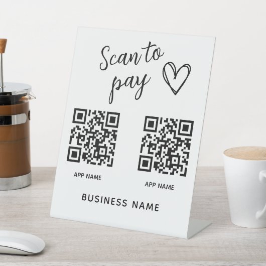 独自のスキャンを作成してQRコードのビジネス名を支払う 台座サイン (インサイチュ)