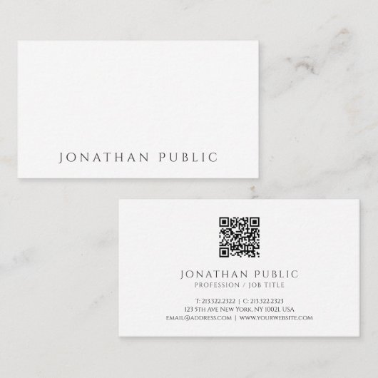 独自のスキャン可能モダンQRミニマルコードの作成 名刺 (正面/裏面)
