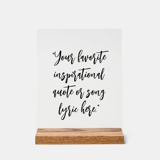 独自のスクリプトエレガント引用文の作成 アクリルサイン (正面)