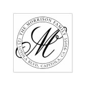 独自のスクリプトモノグラムファミリーアドレスの作成 ラバースタンプ (インプリント)