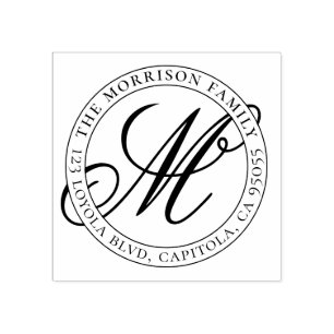 独自のスクリプトモノグラムファミリーアドレスの作成 ラバースタンプ