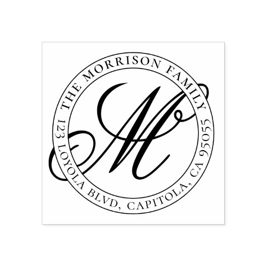 独自のスクリプトモノグラムファミリーアドレスの作成 ラバースタンプ (インプリント)