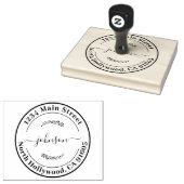 独自のスクリプトラウンドモダン差出人住所の作成 ラバースタンプ (押印)