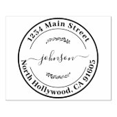 独自のスクリプトラウンドモダン差出人住所の作成 ラバースタンプ (インプリント)