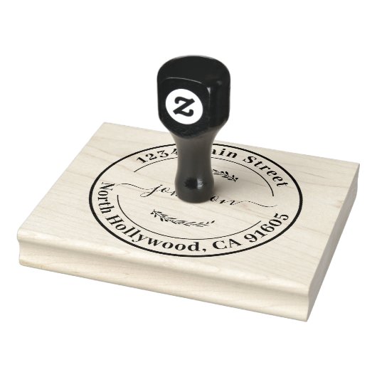 独自のスクリプトラウンドモダン差出人住所の作成 ラバースタンプ (スタンプ)