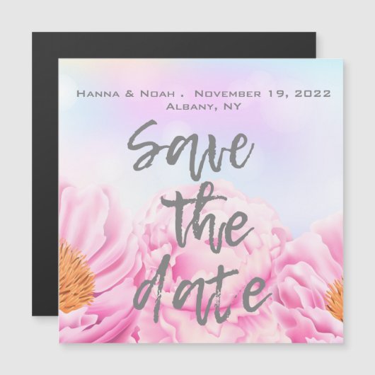 独自のスクリプパーソナライズされたトスタイリッシュフローラの作成 マグネット招待状 (正面/裏面)