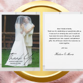 独自のスクリプモダントシンプル写真の結婚作成 サンキューカード