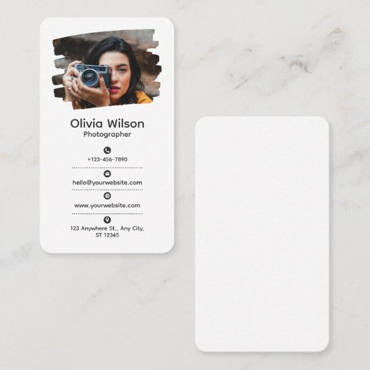 独自のスタイルフォトグラファーミニマルの作成 名刺 (正面/裏面)