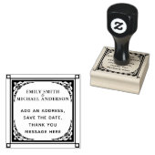 独自のスタンプを作成カスタム文字華美縁どスクエア ラバースタンプ (押印)