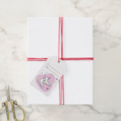 独自のスターリーアイススケートのピンクのクリスマスを作成 ギフトタグ (より糸付き)