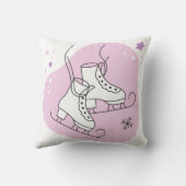 独自のスターリーアイススケートのピンクのクリスマスを作成 クッション (裏面)