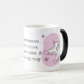 独自のスターリーアイススケートのピンクのクリスマスを作成 モーフィングマグカップ (正面右)