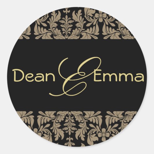 独自のステッカーを作成バロックデザインステッカー ラウンドシール (正面)