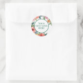 独自のステッ結婚クを作成するCOLORフラワーユーカリ ラウンドシール (バッグ)