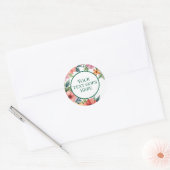 独自のステッ結婚クを作成するCOLORフラワーユーカリ ラウンドシール (封筒)