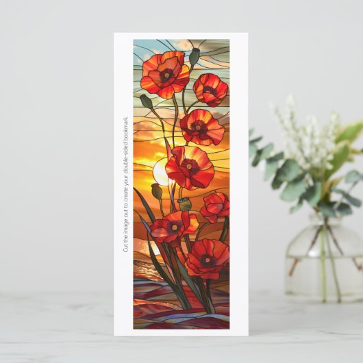 独自のステンドグラスのケシのブックマークを作成 (スタンド正面)