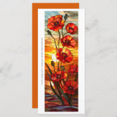 独自のステンドグラスのケシのブックマークを作成 (正面/裏面)